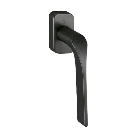 Martellina DK Firenze Hoppe per serramento, con CombiFit, Secustik e VarioFit, rosetta rettangolare 63x34 mm, Ottone finitura Nero Satinato Resista F96-1-R