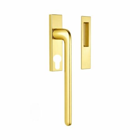 Maniglione ID313QY Colombo Design per alzante scorrevole finestra, placca rettangolare Yale 34x152,5x12,5 mm, finitura Oroplus
