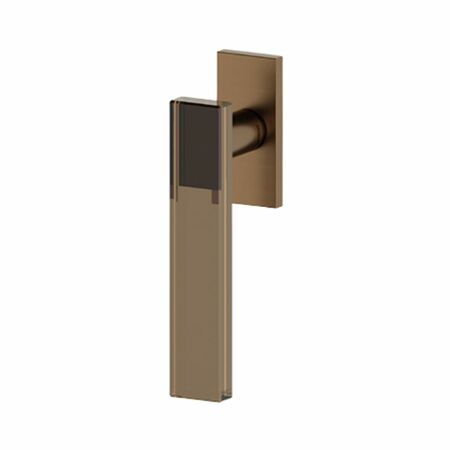Maniglia martellina Dk Mare Olivari per serramento, lunghezza quadro 7x42 mm, Ottone finitura SuperBronzo Satinato e Vetro Bronzato