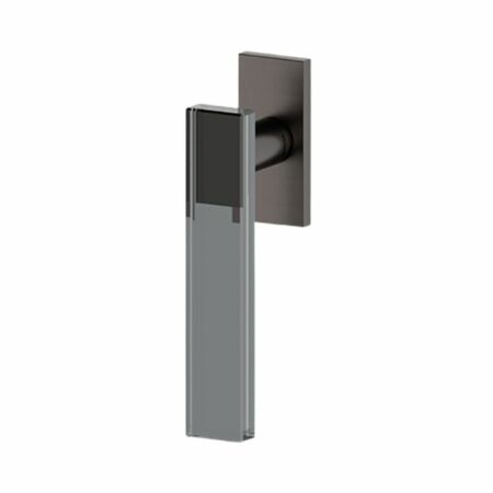 Maniglia martellina Dk Mare Olivari per serramento, lunghezza quadro 7x42 mm, Ottone finitura SuperAntracite Satinato e Vetro Fumè