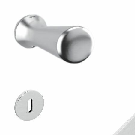 Maniglia a pomolo Basel Olivari per porta, rosetta e bocchetta bassa tonda 51x5 mm, foro Patent, Ottone finitura Cromo Lucido