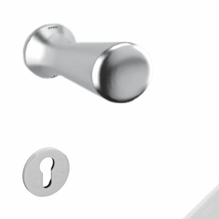 Maniglia a pomolo Basel Olivari per porta, rosetta e bocchetta bassa tonda 51x5 mm, foro Yale, Ottone finitura Cromo Lucido