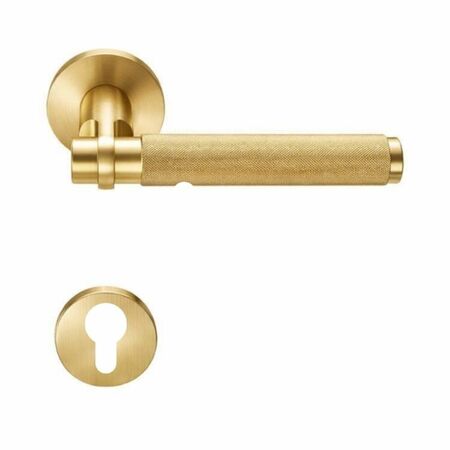 Maniglia Gryps DL11 RY Colombo Design per porta, rosetta e bocchetta tonda 50x6,5 mm, foro Yale, finitura Oromat