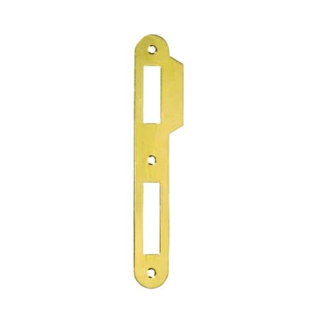 Incontro B00570.09 Agb per serratura Patent piccola, dimensione 138x20 mm, bordo tondo con aletta da 8 mm, Acciaio finitura Ottonato Verniciato