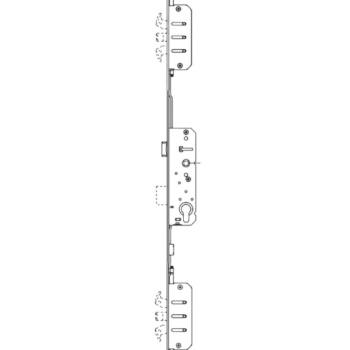 Serratura Multipunto Poseidon W11200.70.12 AGB, foro yale entrata 70 mm, dimensione 16x2200, con 2 ganci+ catenaccio, finitura Argento