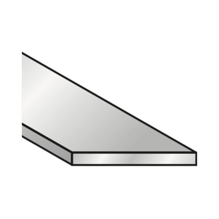 Profilo piatto Algo, dimensione 12x2 mm, lunghezza 2000 mm, Alluminio finitura Argento Anodizzato