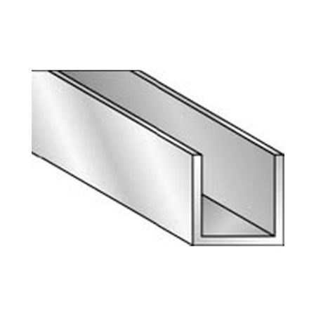 Profilo a U Algo, dimensione 8x8x1 mm, lunghezza 2000 mm, Alluminio finitura Argento Anodizzato