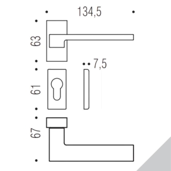 Maniglia Zelda MM 11 RSMY Colombo Design per porta, foro Yale, rosetta stretta 63x30 mm, finitura Cromat