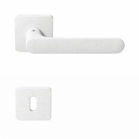 Maniglia One Q Mood Colombo Design CC21R per porta, rosetta e bocchetta quadra 52x10 mm foro Patent, Cromall finitura Bianco