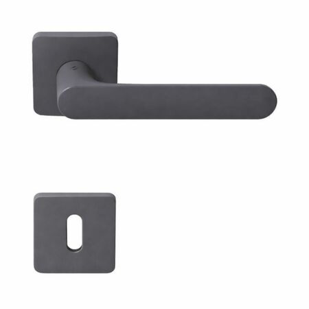 Maniglia One Q Mood Colombo Design CC21R per porta, rosetta e bocchetta quadra 52x10 mm foro Patent, Cromall finitura Titan