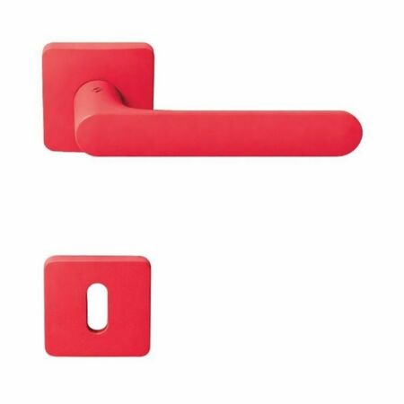 Maniglia One Q Mood Colombo Design CC21R per porta, rosetta e bocchetta quadra 52x10 mm foro Patent, Cromall finitura Strawberry