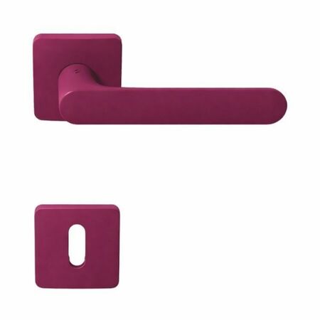 Maniglia One Q Mood Colombo Design CC21R per porta, rosetta e bocchetta quadra 52x10 mm foro Patent, Cromall finitura Claret Violet