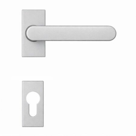 Maniglia One Q Mood Colombo Design CC21RSMY per porta, rosetta e bocchetta rettangolare foro Yale, quadro 8 mm, Cromall finitura Bianco