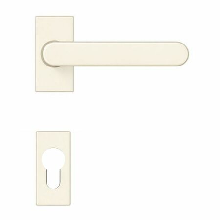 Maniglia One Q Mood Colombo Design CC21RSMY per porta, rosetta e bocchetta rettangolare foro Yale, quadro 8 mm, Cromall finitura Bianco Avorio