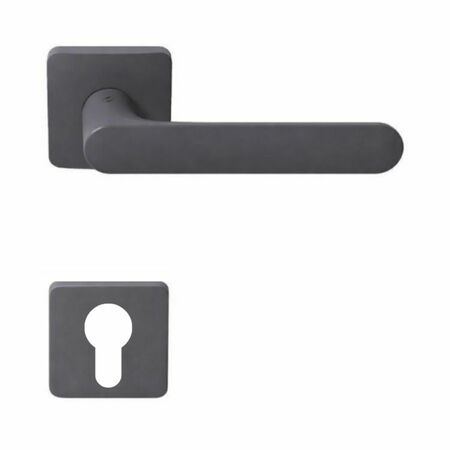 Maniglia One Q Mood Colombo Design CC21RY per porta, rosetta e bocchetta quadra 52x10 mm foro Yale, Cromall finitura Titan