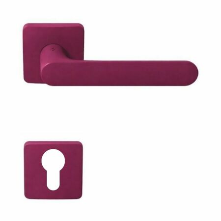 Maniglia One Q Mood Colombo Design CC21RY per porta, rosetta e bocchetta quadra 52x10 mm foro Yale, Cromall finitura Claret Violet