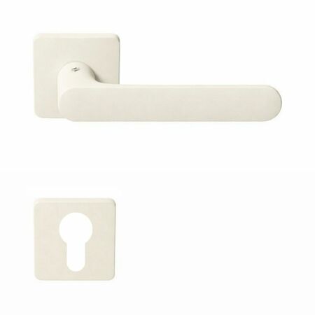 Maniglia One Q Mood Colombo Design CC21RY per porta, rosetta e bocchetta quadra 52x10 mm foro Yale, Cromall finitura Bianco Avorio
