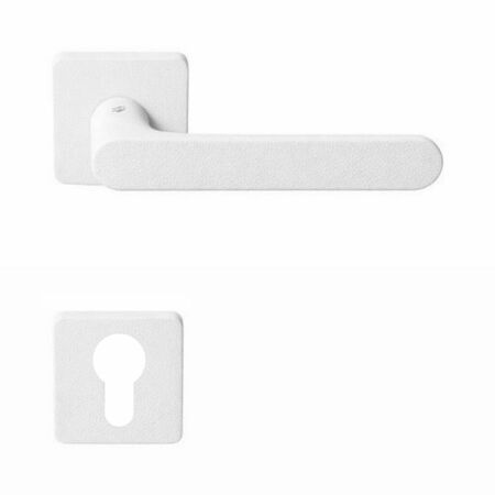 Maniglia One Q Mood Colombo Design CC21RY per porta, rosetta e bocchetta quadra 52x10 mm foro Yale, Cromall finitura Bianco
