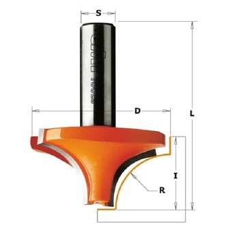 Fresa CMT a raggio concavo 9,5 mm, diametro 31,7 mm, altezza di taglio 15,8 mm, diametro attacco 6 mm
