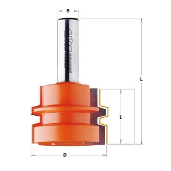 Fresa CMT per giunzioni parallele, diametro 44,4 mm, altezza di taglio 32 mm, diametro attacco 12 mm
