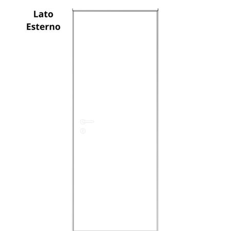 Pannello Modello Q Door-Xe per porta battente mano Sinistra, dimensione 600x2100 mm, Laminatino TSS finitura Bianco Liscio