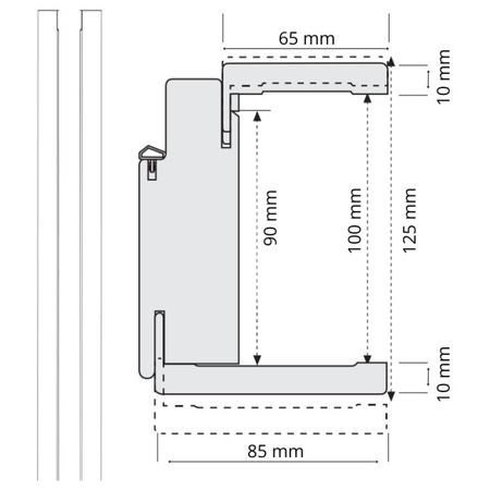 Coppia montante modello Q Door-Xe per porta Destra, dimensione 100x2100, coprifilo da 10 mm, listellare finitura Bianco Liscio