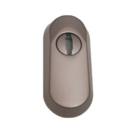Defender ovale Iron Fiam per porte a profilo, con mostrina interna, spessore 12 mm, dimensione 79x36 mm, Acciaio finitura Nichelato Opaco