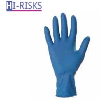 Guanto monouso Hi-Risks, in Lattice gomma naturale, taglia 7, Finitura Blu