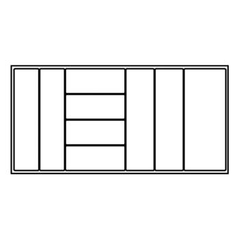 Inserto Portaposate per cucina accorciabile 940 x 485 x 2,5 mm Argentato