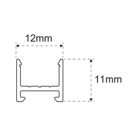Profilo MicroMec 1-2 LS per illuminazione led, dimensione 12,00x11,00 mm, lunghezza 3000 mm, Alluminio finitura Argento Anodizzato