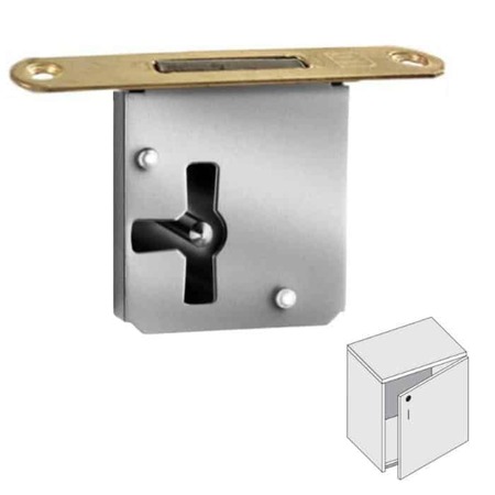 Serratura da infilare MPE Meroni per mobile Destra, bordo quadro, con chiave, entrata 40 mm, finitura Ottonato