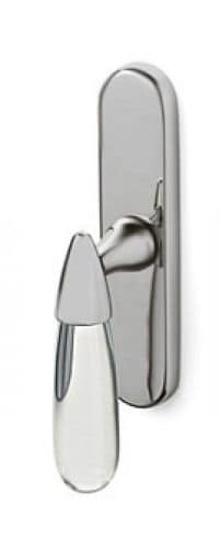 Olivari serie Aurora maniglie per finestre cremonese senza movimento   cromato opaco + trasparente