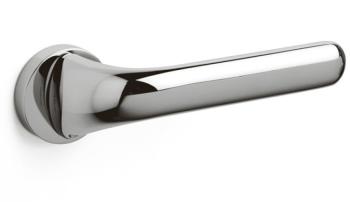Olivari serie Polo maniglia per porta interna rosetta bocchetta ovale foro per cilindro Ottone Cromato