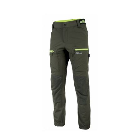Pantaloni U Power Harmony da lavoro lunghi ESTIVI, idrorepellenti traspiranti, tessuto U 4, taglia L, colore Dark Green