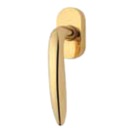 Martellina DK Camelia Valli e Valli H1017 per finestra, rosetta ovale, Ottone finitura Oro Lucido