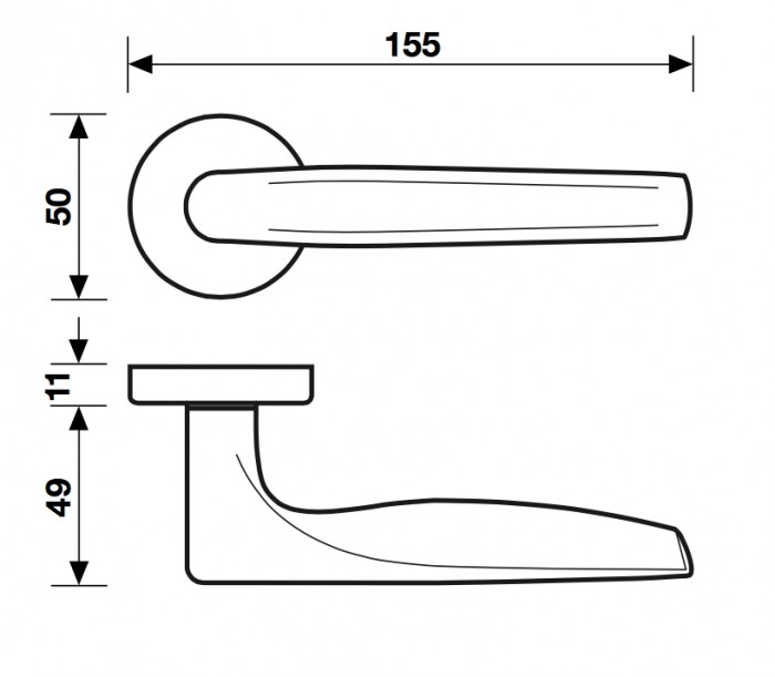 Maniglia per porte serie H 359 SOM New York DUEMILASETTE, con rosetta e bocchetta ovale foro normale, finiura Bronzato.