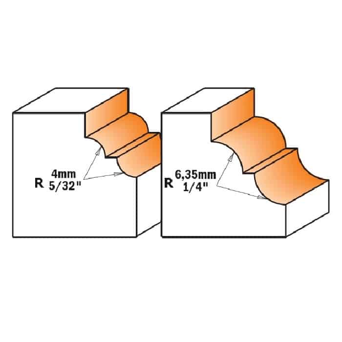 Fresa cmt per smussare, diametro 19 mm, altezza di taglio 11,5 mm
