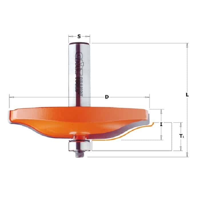 Fresa Cmt Profilata, Raggio 6,4 Mm, Diametro 42,8 Mm, Altezza Di Taglio 18 5 Mm Diametro Attacco 6 Mm Acciaio