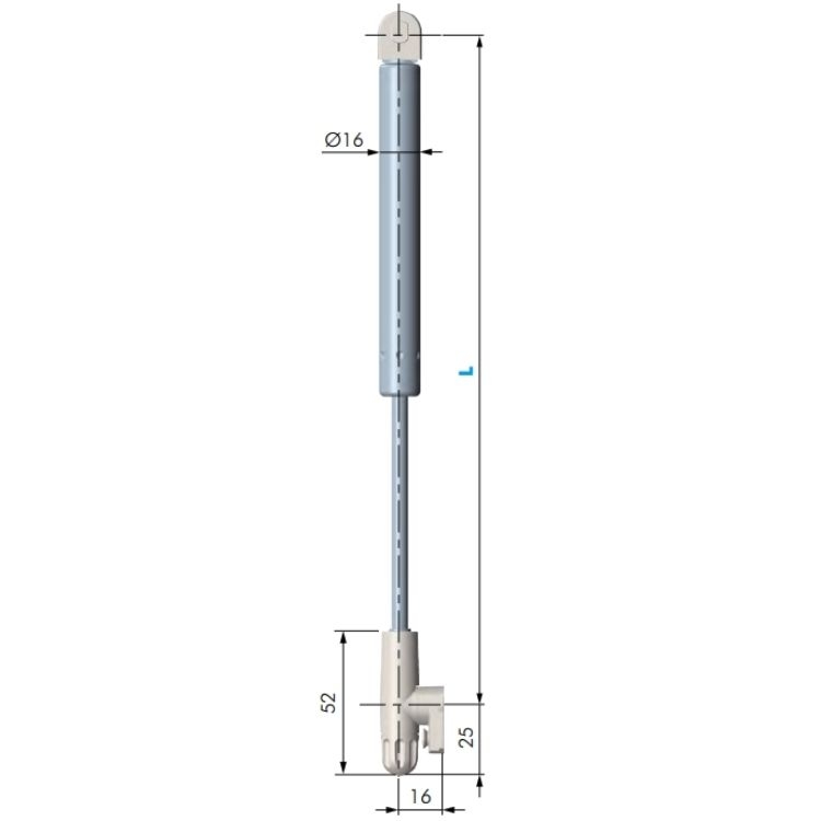 Asta A Gas Livenza Kraby Soft Stop Lunghezza 244 Mm Portata Newton 