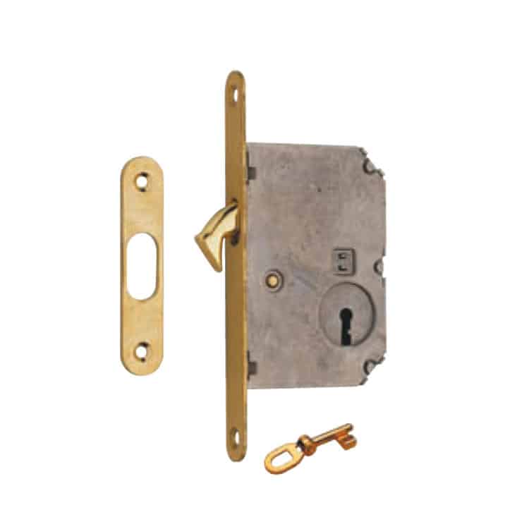Serratura per porta scorrevole maniglia per serratura antifurto per patio con chiavi per ferramenta per mobili in legno Oro 