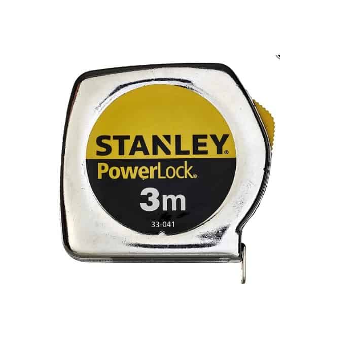 Stanley Powerlock 0-33-218 - Metro A Nastro 3m X 12,7mm, Cassa In Metallo, Rivestimento Mylar - 3