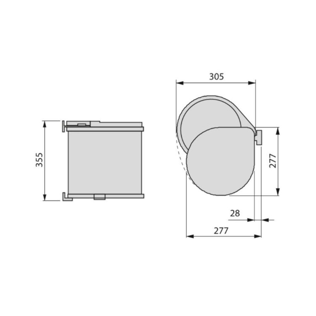 Pattumiera con sensore, 16 l, intelligente, touchless, con coperchio, per ufficio, bagno, cucina, 22 x 20 x 34 cm