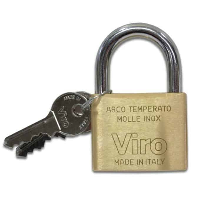 Lucchetto In Acciaio Inox Viro-Fai 50 Mm - Arco Lungo, Sicurezza Per Esterni (095290)