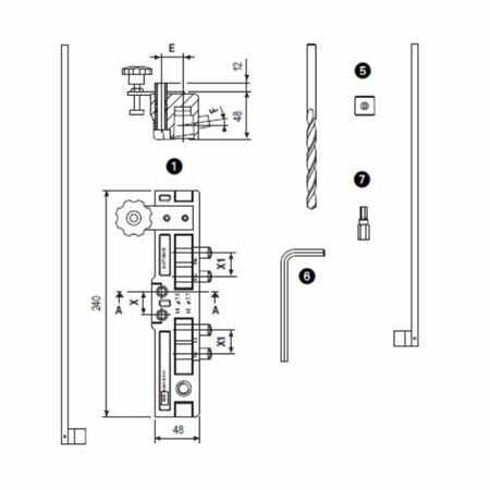 Dima E00139 Agb per cerniera registrabile TOP e 3D diametro 14-16 mm, applicazione a battente