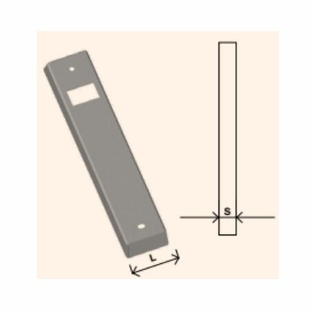 Placca Sames per avvolgitore serie Jolly, dimensioni 40x200 mm, interasse 165 mm, finitura Anodizzato Argento