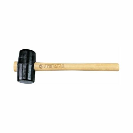 Mazzuola in gomma dura 378 Usag con manico in legno da 330 mm, diametro testa 70 mm, lunghezza 115 mm