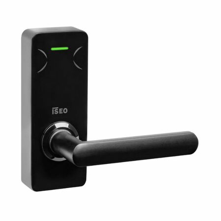Serratura elettronica MA1A Smart Iseo per gamma Connected o tessere, modello universale, finitura Nero Opaco