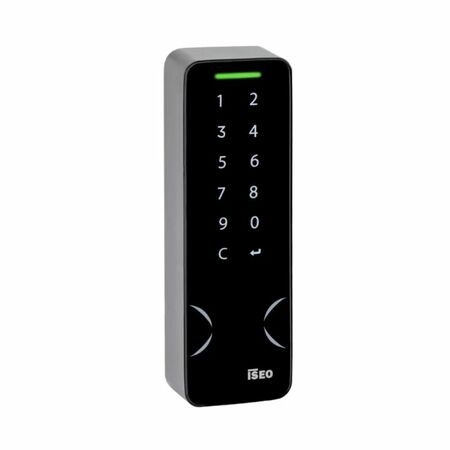 Lettore 1NCA Mullion Keyboard Relay Smart Iseo per gamma Connected o tessere, modello universale, finitura Nero