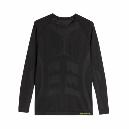 Maglia termica Diadora Top Seamless Evo unisex da lavoro, manica lunga, taglia L-XL, colore Nero