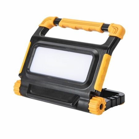 Proiettore Led 62674 Fanton, per cantieristica IP54, supporto portatile, ricaricabile, colore luce 6500K, dimensione 200x180x130 mm, Plastica finitura Giallo-Nero